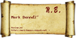 Merk Bennó névjegykártya